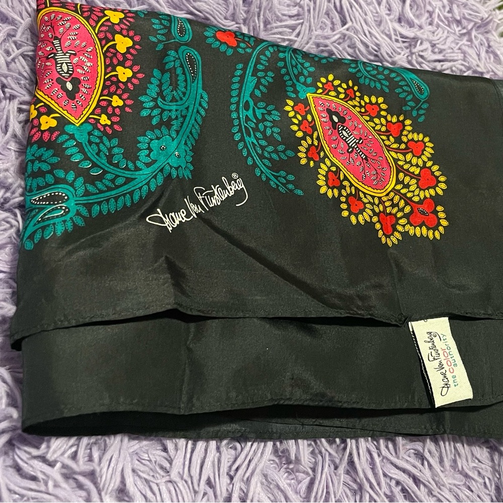 Diane Von Furstenberg colorful scarf